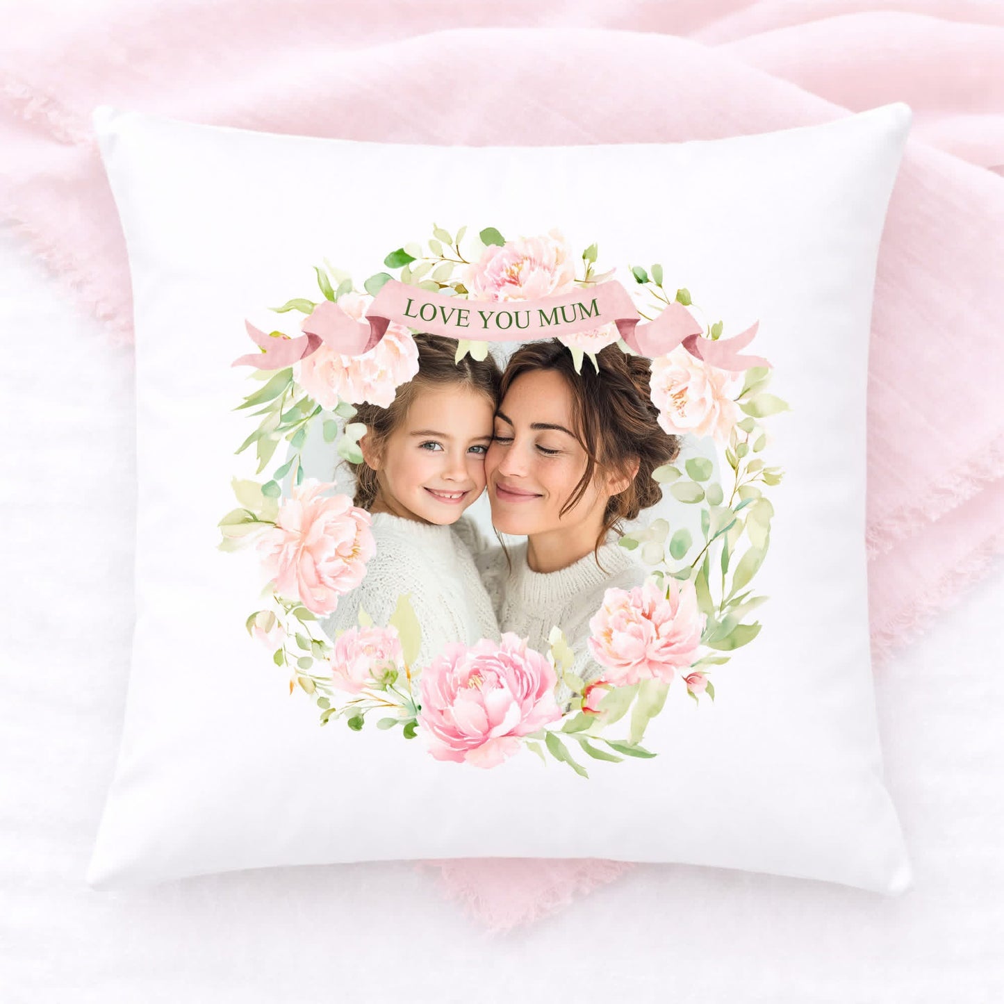 Floral Wreath Decorative Pillow