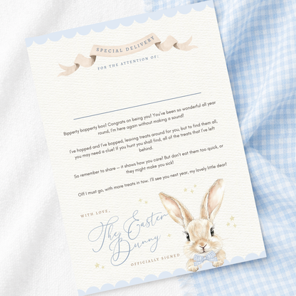 Gingham Bunny Easter Certificate