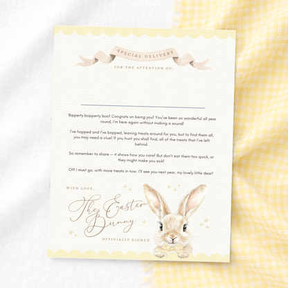 Gingham Bunny Easter Certificate