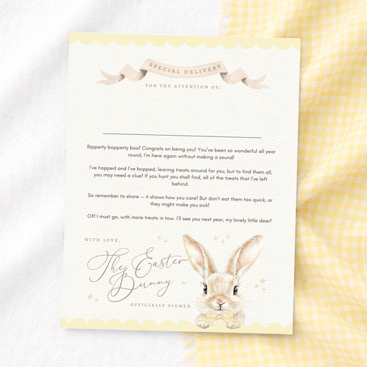 Gingham Bunny Easter Certificate