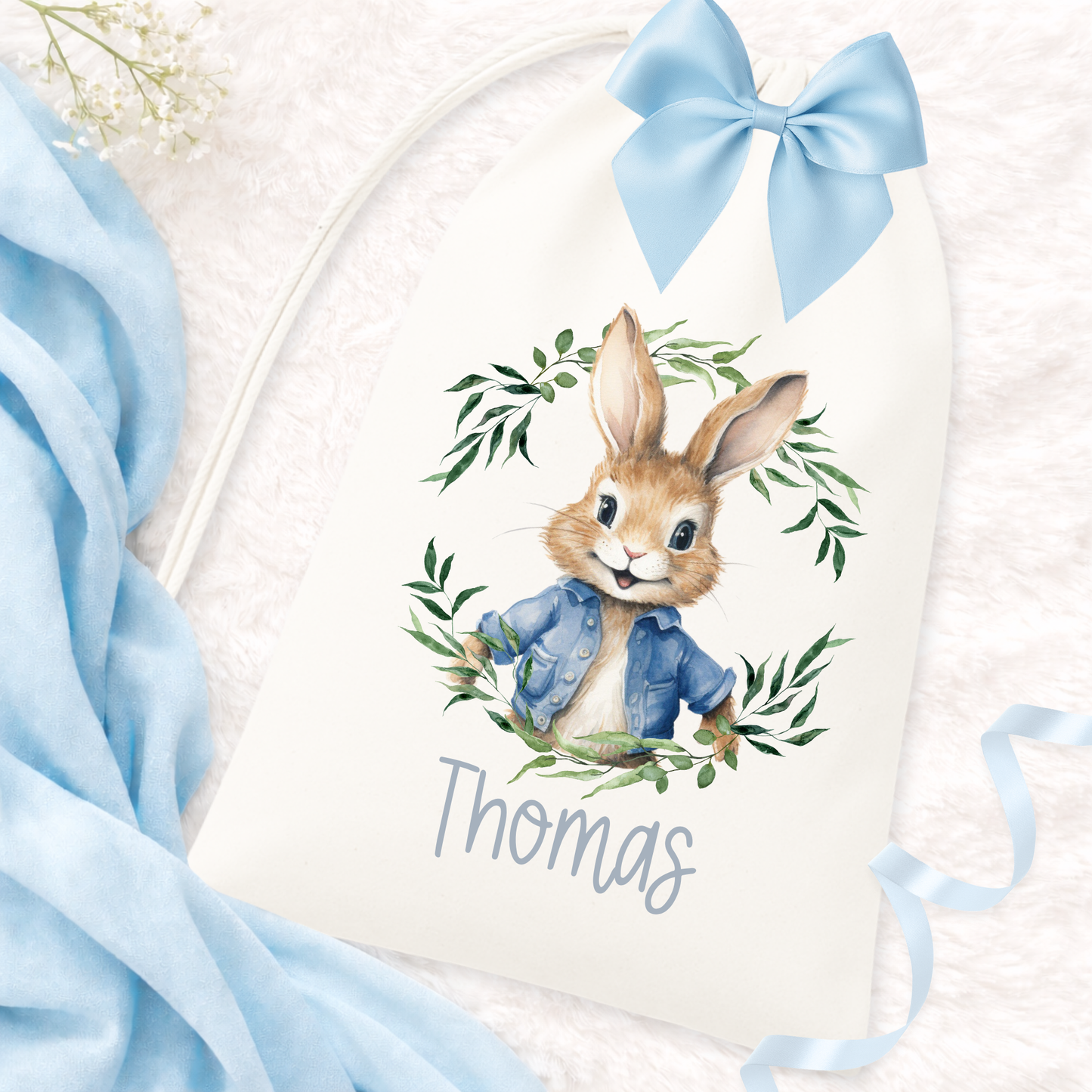 Personalised Easter Bunny Drawstring Bag