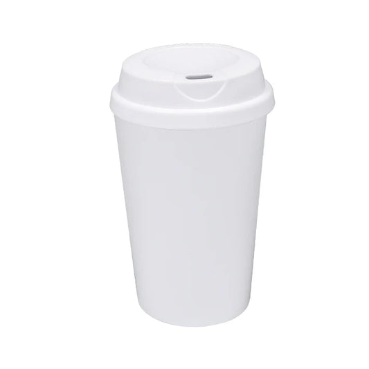 380ml Polymer Travel Mug White - White Lid